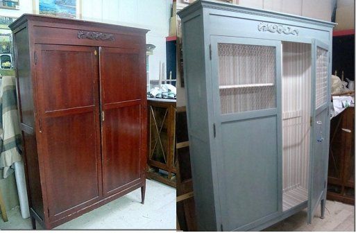 armario restaurado con lacado verde